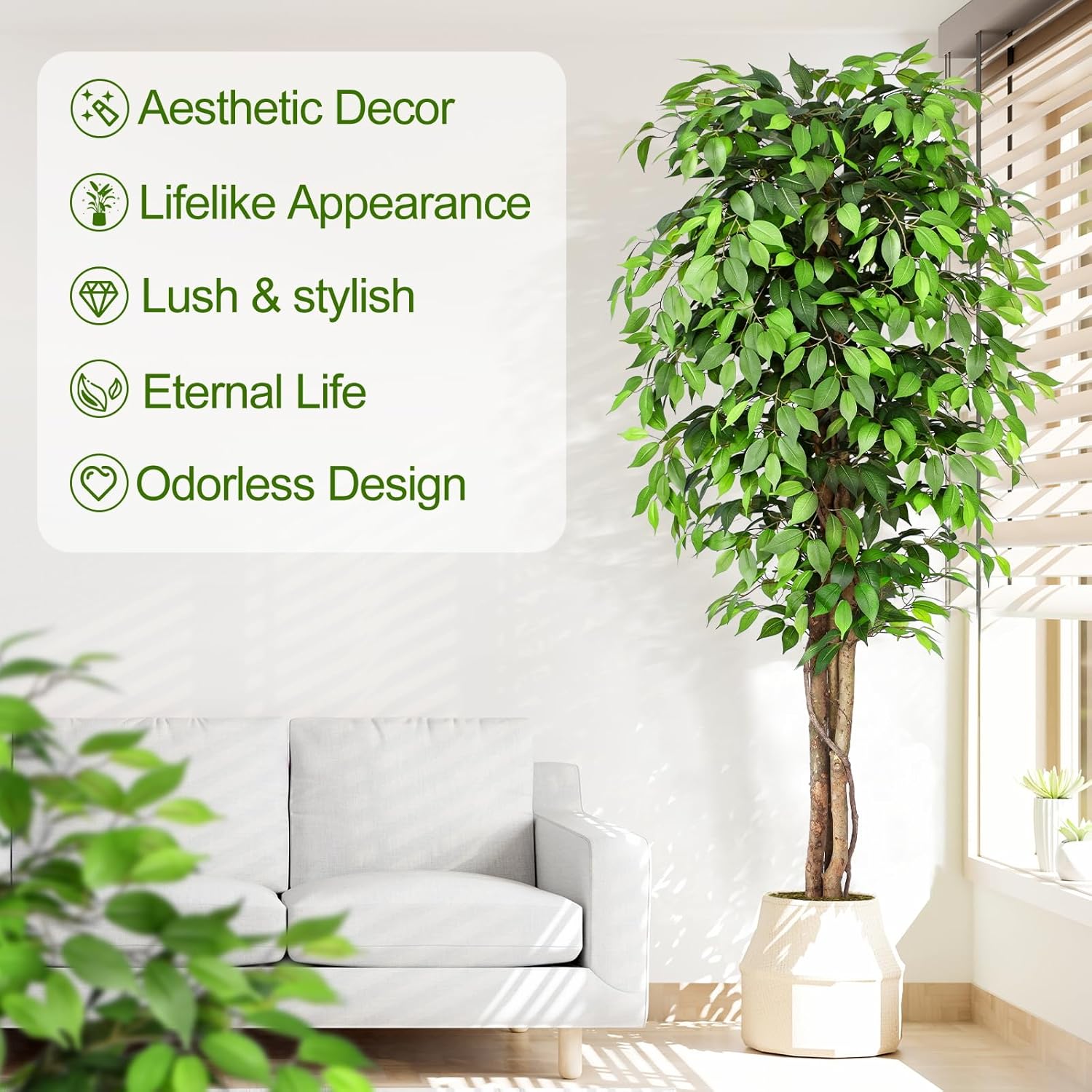Lifelike Artificial Ficus Tree - Dracaena Marginata review and price