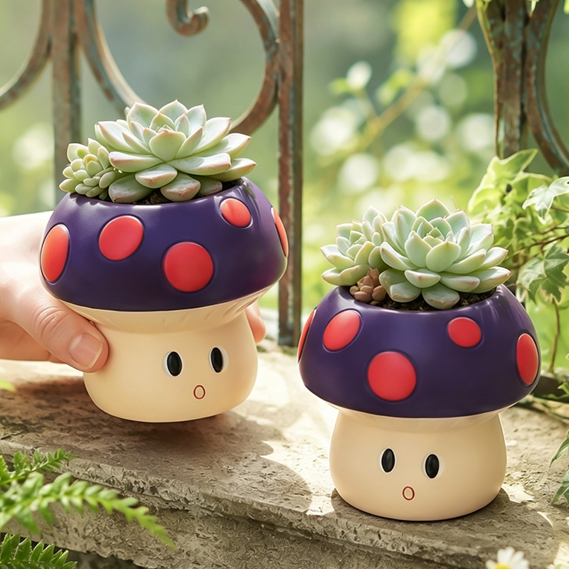 Cute Cartoon Mushroom Resin Su - Echeveria Succulent review and price