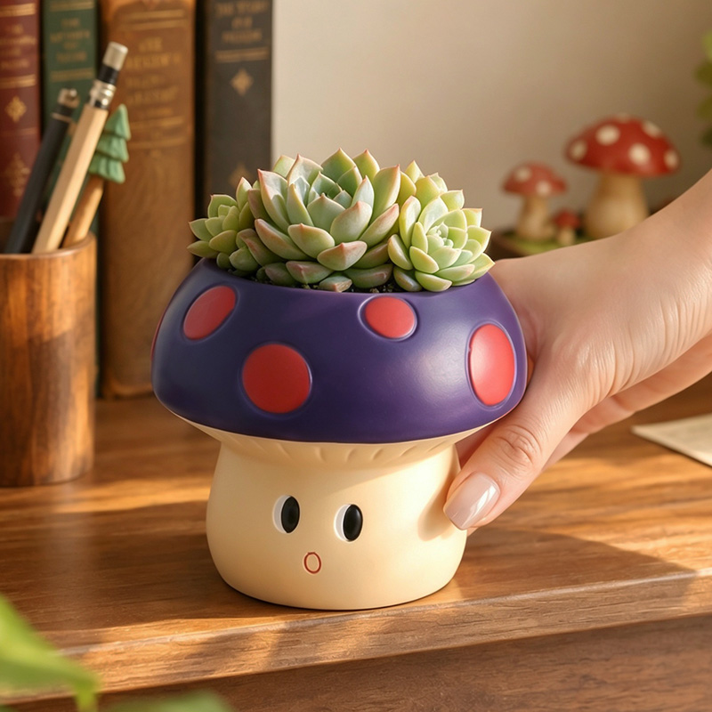 Cute Cartoon Mushroom Resin Su - Echeveria Succulent review and price