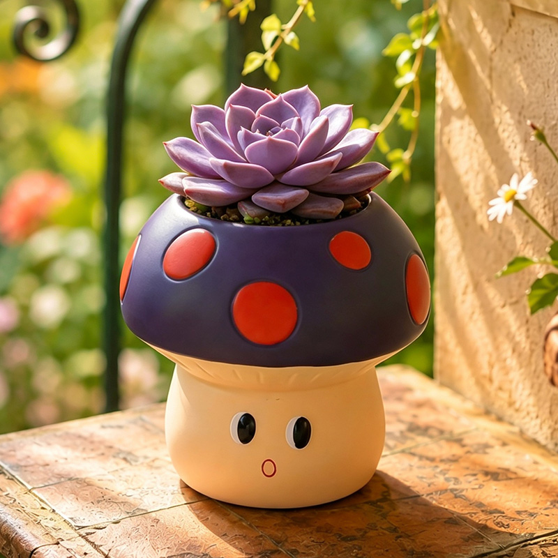 Cute Cartoon Mushroom Resin Su - Echeveria Succulent review and price